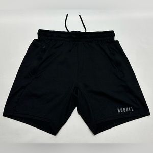 NOBULL 6.5" Inseam Men's Medium Black Athletic Drawstring Gym Shorts Pockets